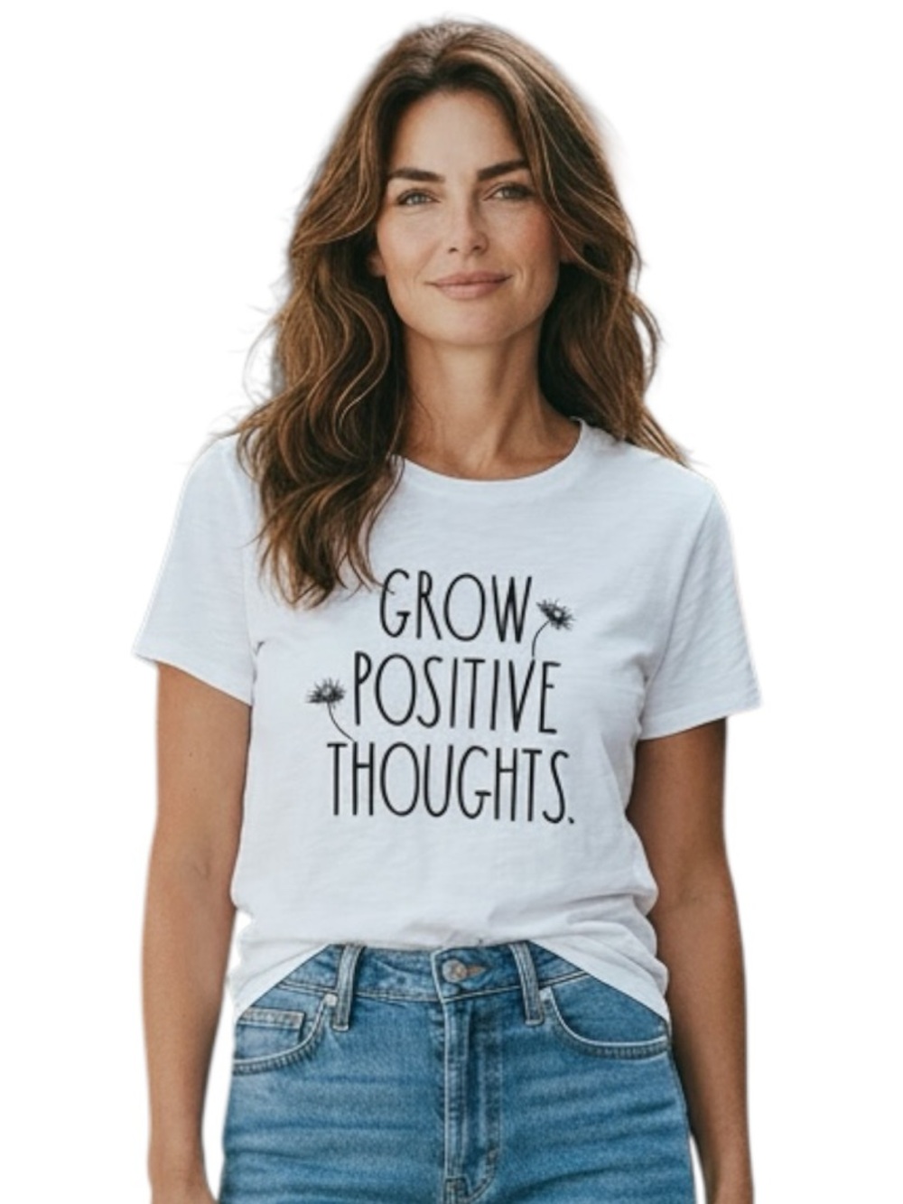 Rae Dunn Grow Positive Thoughts Tee White Graphic Shirt XL NWT